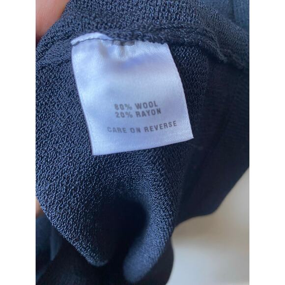 St. John Collection Black Wool Blend Short Sleeved Midi Dress- Size 10 - Picture 9 of 11